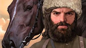 чоловік та чорний кінь